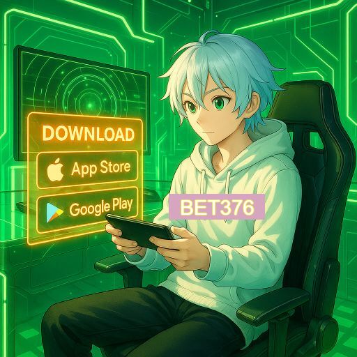Imagem promocional do app oficial BET376 destacando a conveniência de jogar cassino online pelo celular ou navegador